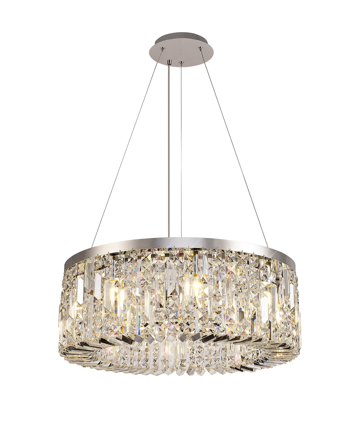 Kidman 60cm Round Pendant Chandelier, 8 Light E14, Polished Chrome/Crystal EM7087-HSA