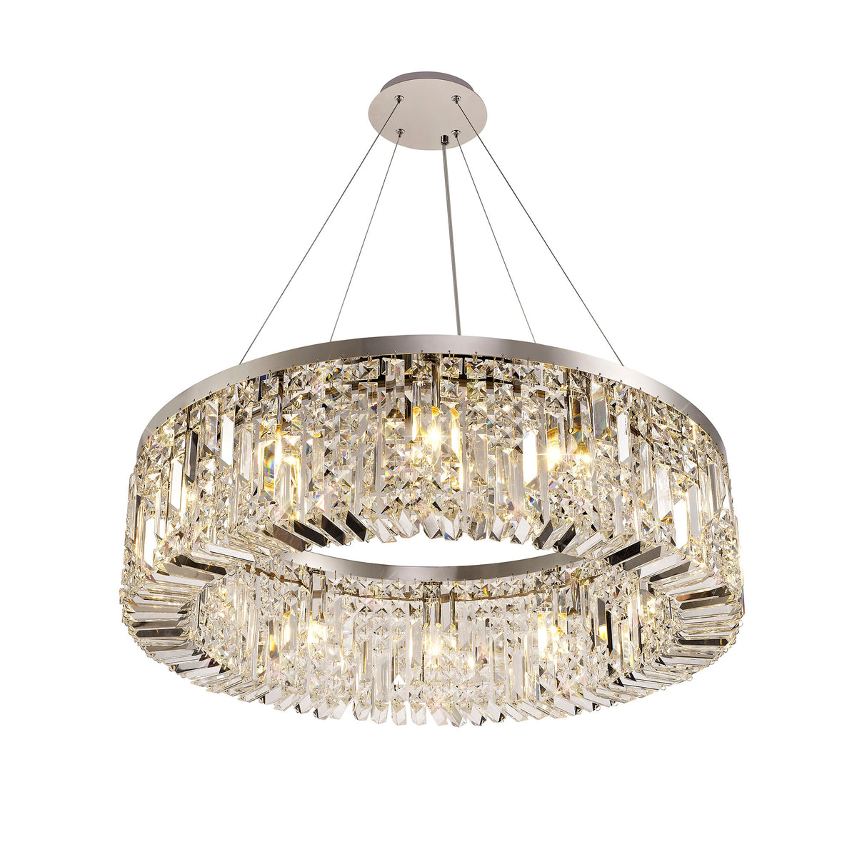 Kidman 80cm Round Pendant Chandelier, 12 Light E14, Polished Chrome/Crystal EM8087-HSA