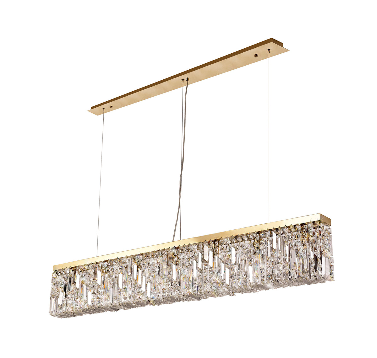Kidman 138x9cm Linear Pendant Chandelier, 7 Light E14, Gold/Crystal EM9187-HSA