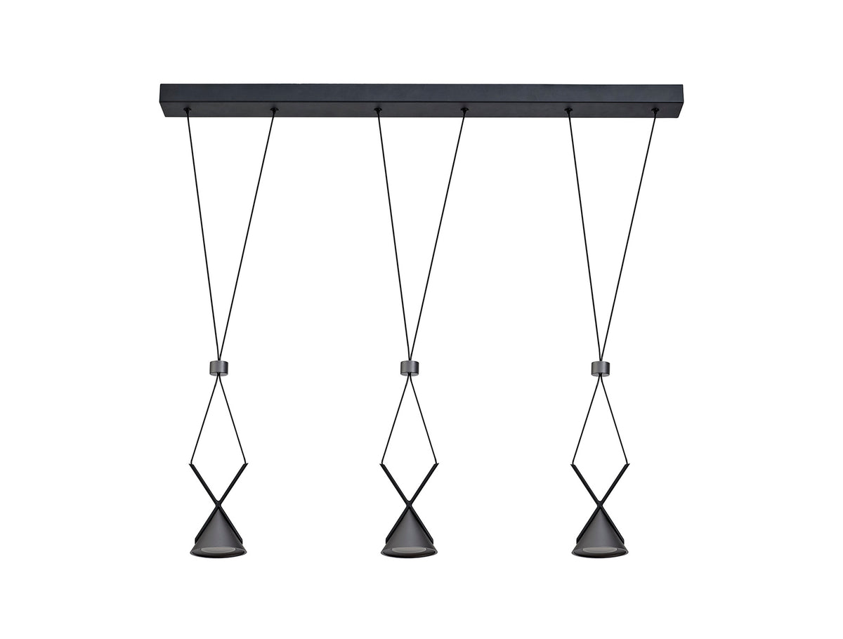 Kingsley Bar Linear Pendant 3 Light, Sand Black/Grey, EM8447-HSA