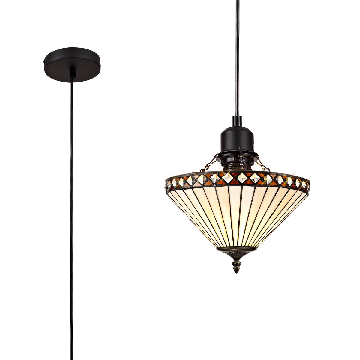 Lincoln 1 Light Uplighter Pendant  EM6120-KHSA