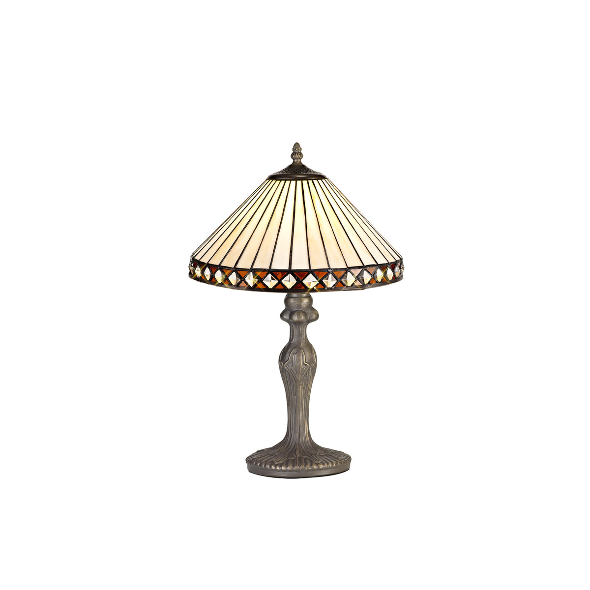 Lincoln 1 Light Curved Tiffany Table Lamp  EM8120-KHSA