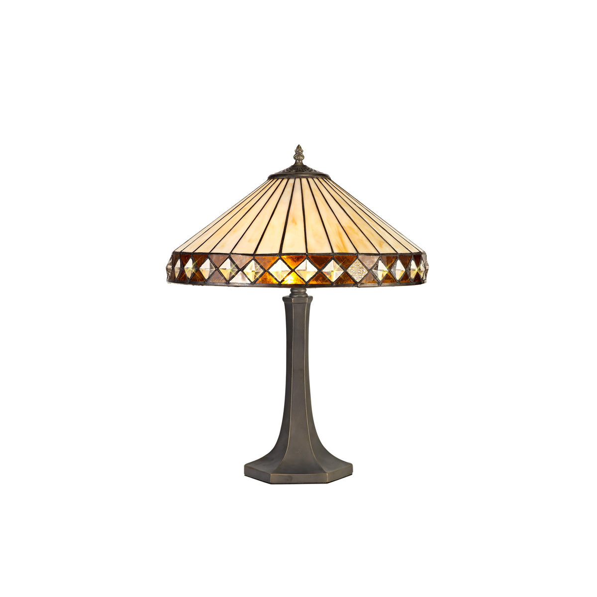 Lincoln 2 Light Octagonal Tiffany Table Lamp EM9220-KHSA
