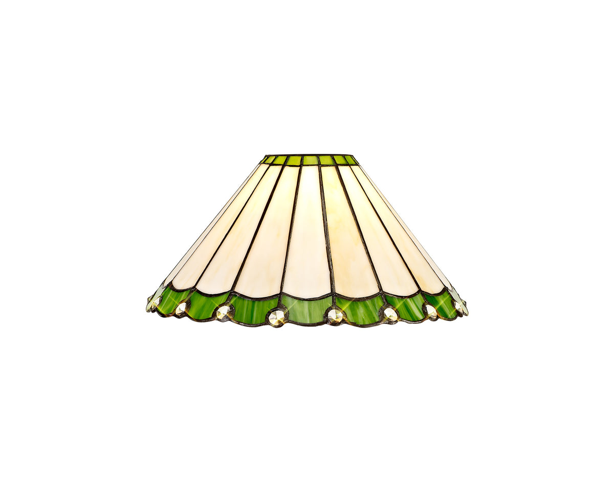 Loren Tiffany 30cm Non-Electric Shade, Green/Cream/Crystal EM0427-HSA