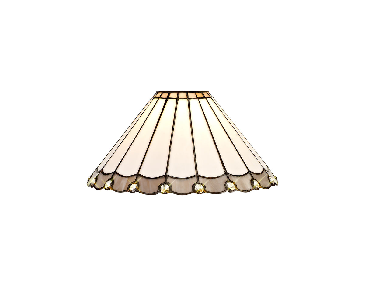 Loren Tiffany 30cm Non-Electric Shade, Grey/Cream/Crystal EM2527-HSA
