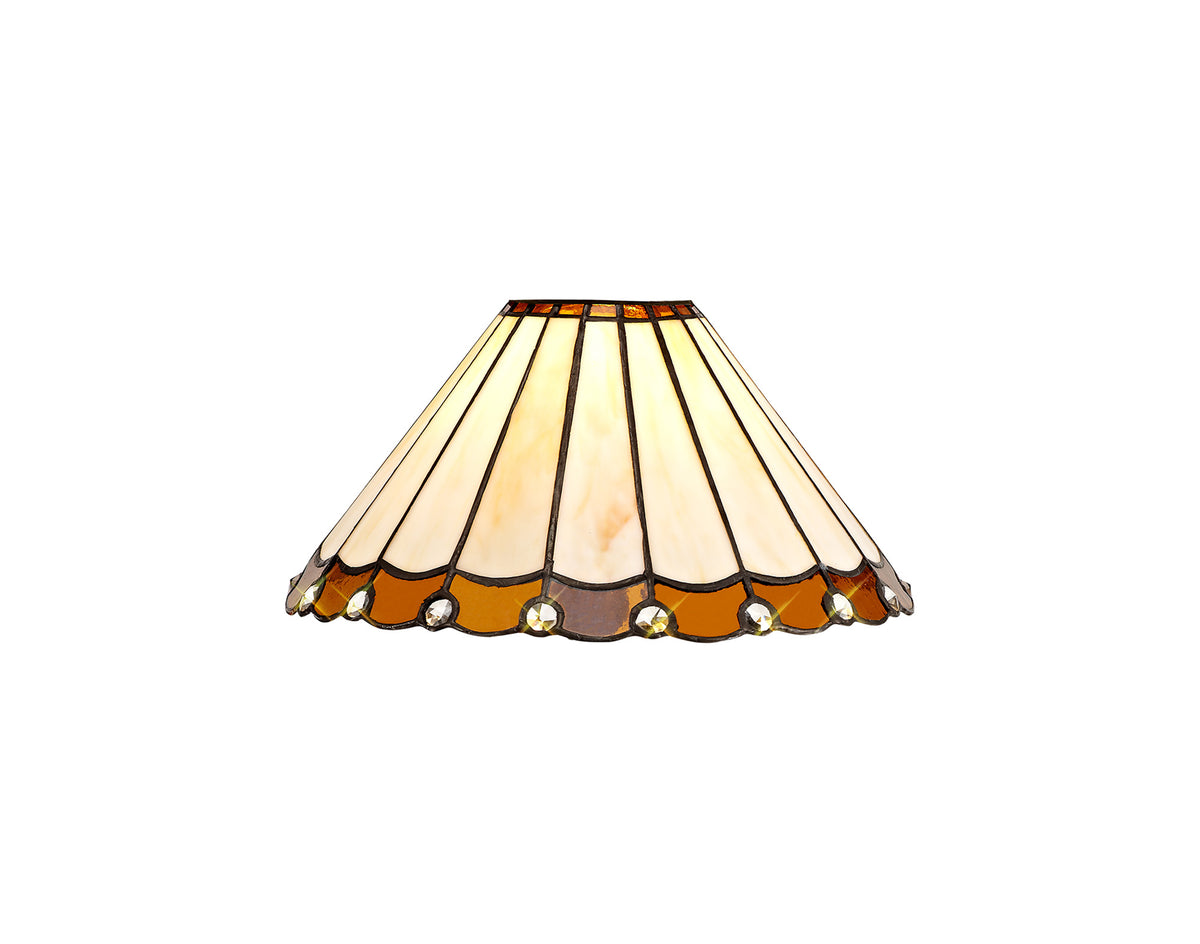 Loren Tiffany 30cm Non-Electric Shade, Amber/Cream/Crystal EM3427-HSA