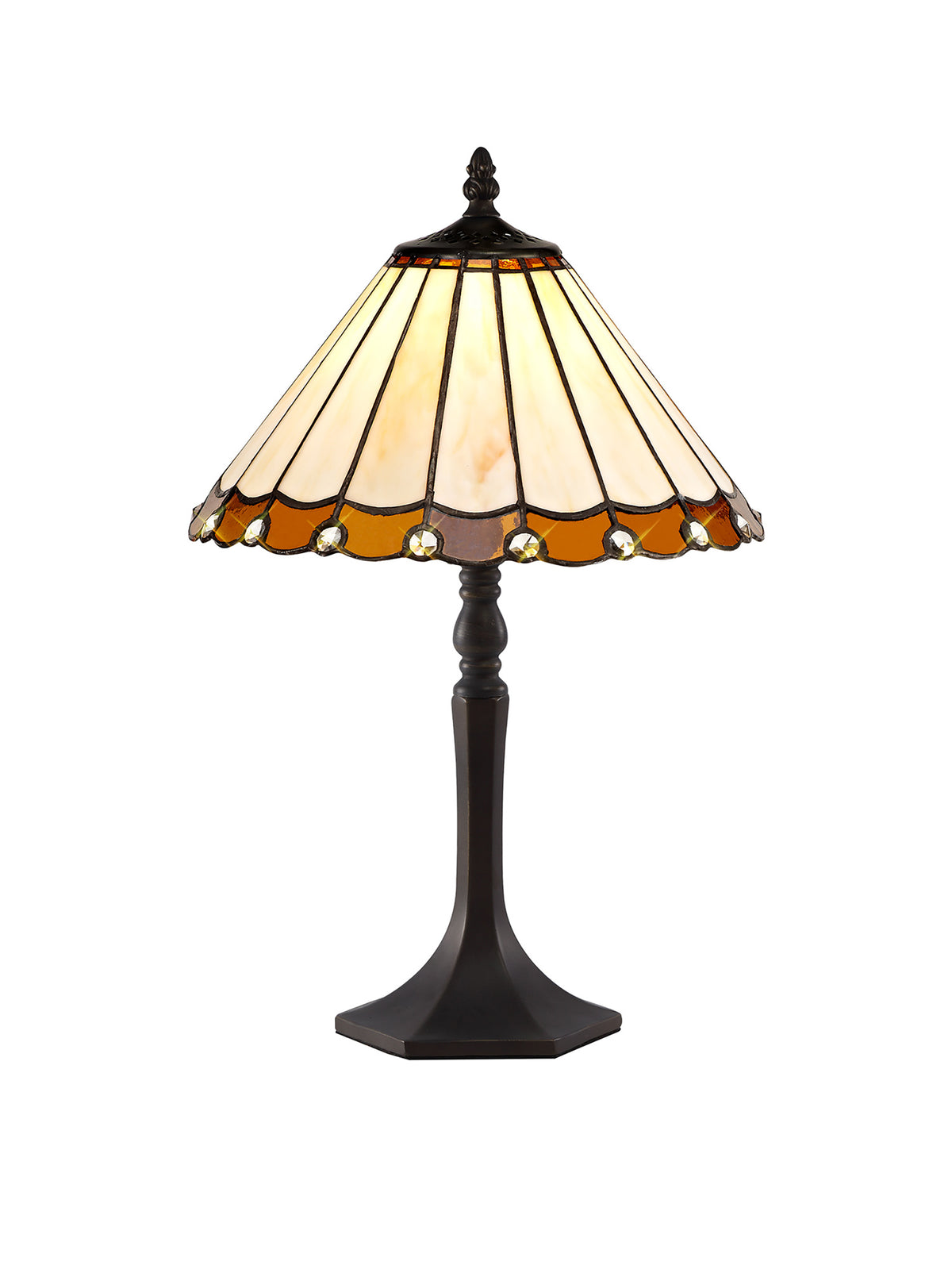 Loren 1 Light Octagonal Tiffany Table Lamp EM3620-KHSA