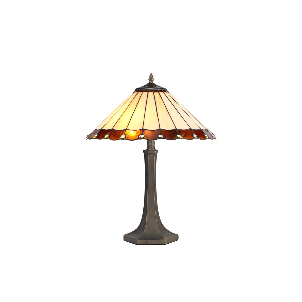 Loren 2 Light Octagonal Tiffany Table Lamp EM3720-KHSA