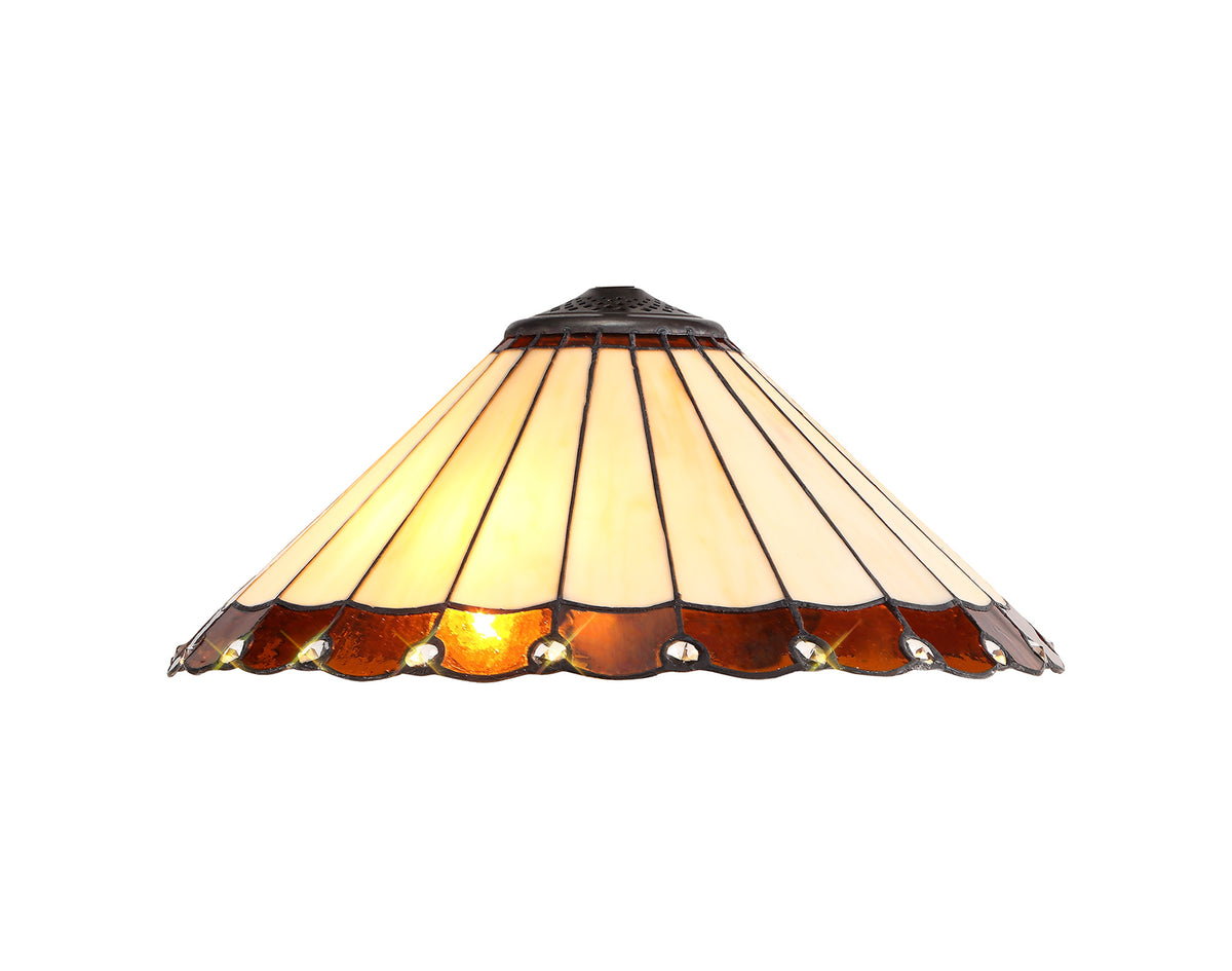 Loren Tiffany 40cm Shade Only Suitable For Pendant/Ceiling/Table Lamp, Amber/Cream/Crystal EM4427-HSA