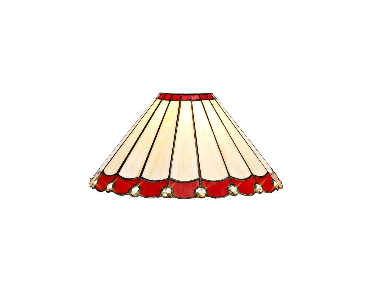 Loren Tiffany 30cm Non-Electric Shade, Red/Cream/Crystal EM6427-HSA