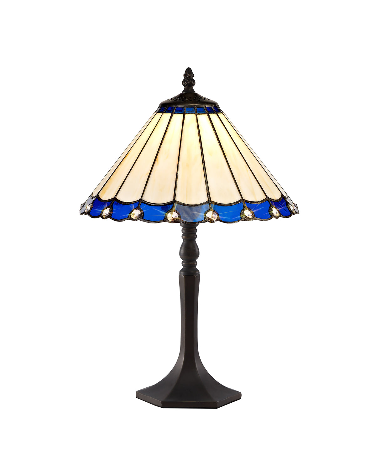 Loren 1 Light Octagonal Tiffany Table Lamp EM7030-KHSA