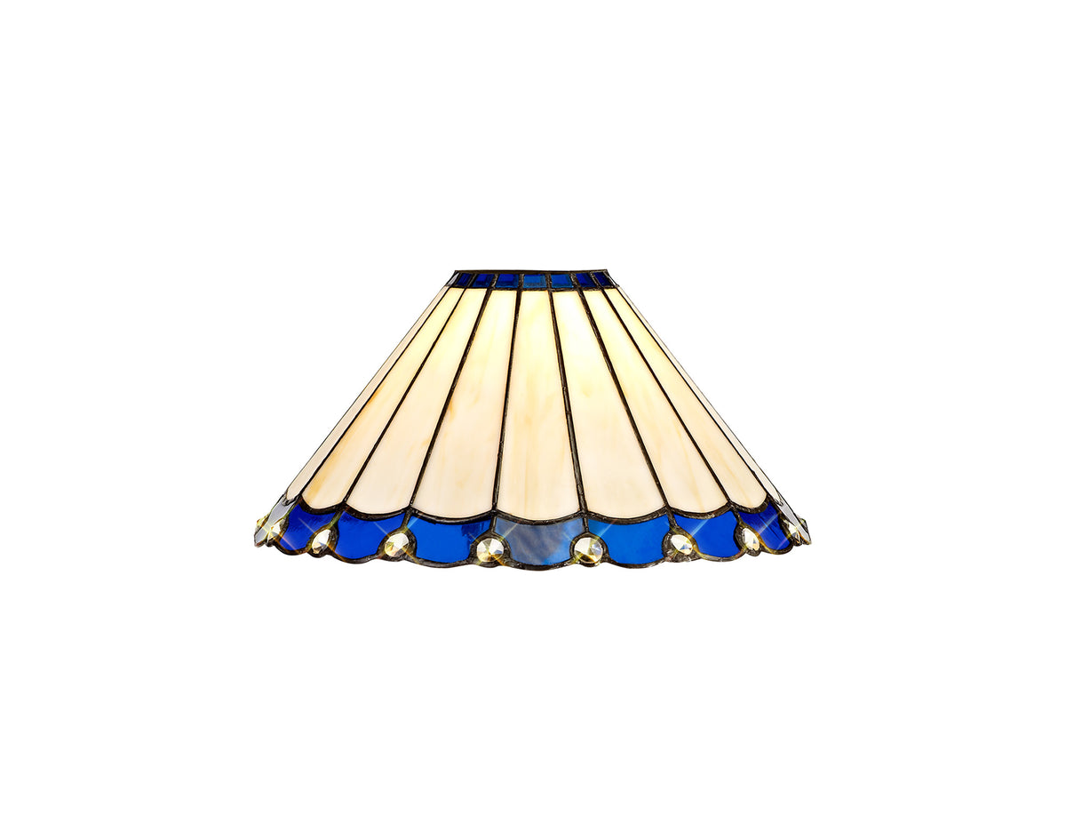 Loren Tiffany 30cm Non-Electric Shade, Blue/Cream/Crystal EM9427-HSA