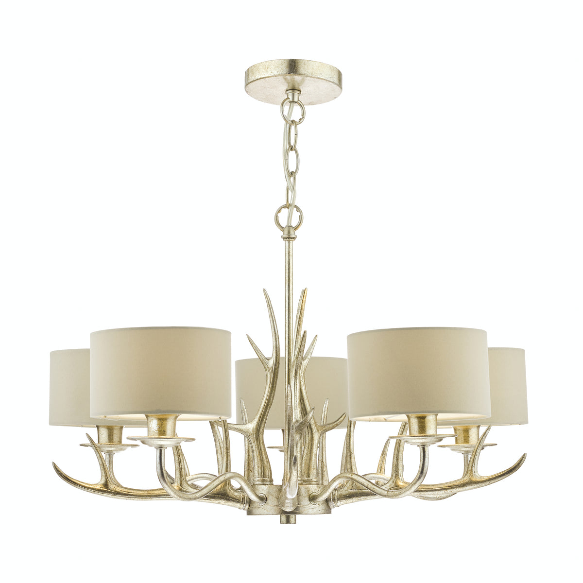 Laura Ashley LA3677580-Q Mulroy Cream Gold 5 Light Pendant