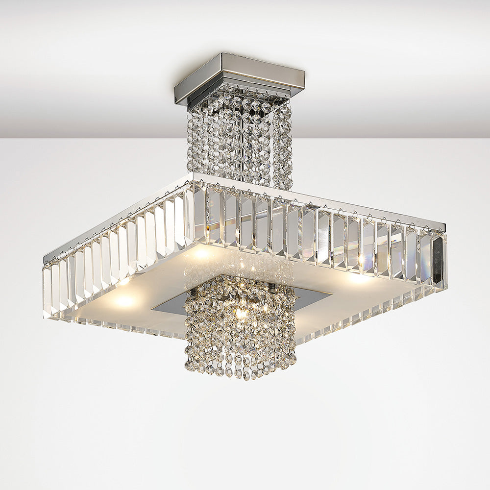 Diyas IL31550 Ophelia 5 Light Semi Flush