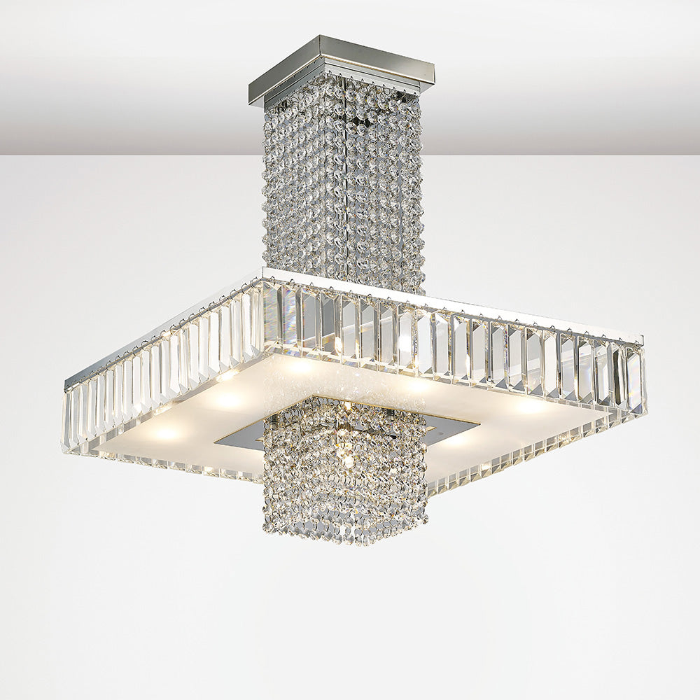 Diyas IL31551 Ophelia 9 Light Semi Flush