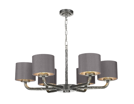 David Hunt SLO0699 Sloane 6 Light Dual Mount Pendant Pewter