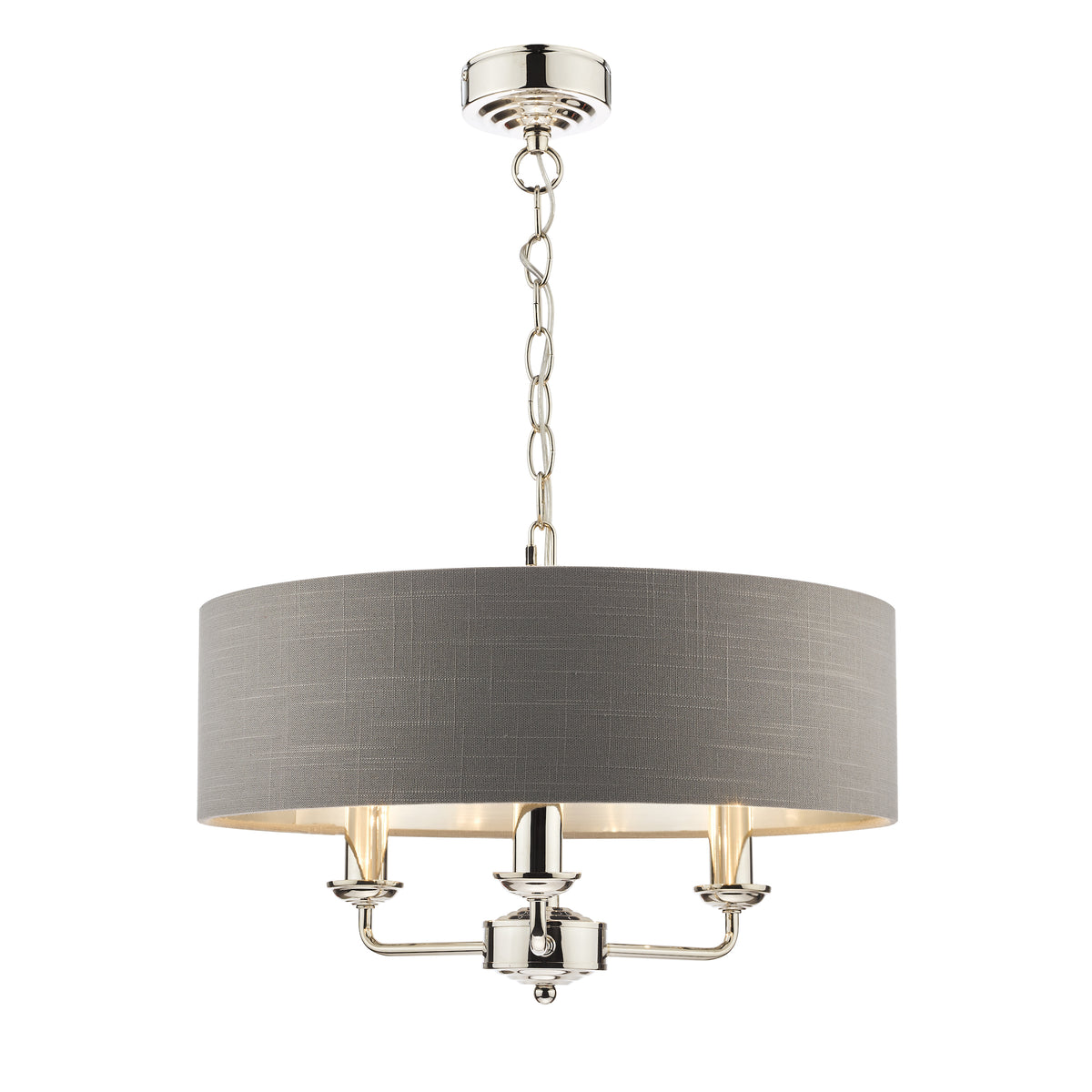 Laura Ashley LA3688867-Q Sorrento 3 Light Pendant Polished Nickel/Grey