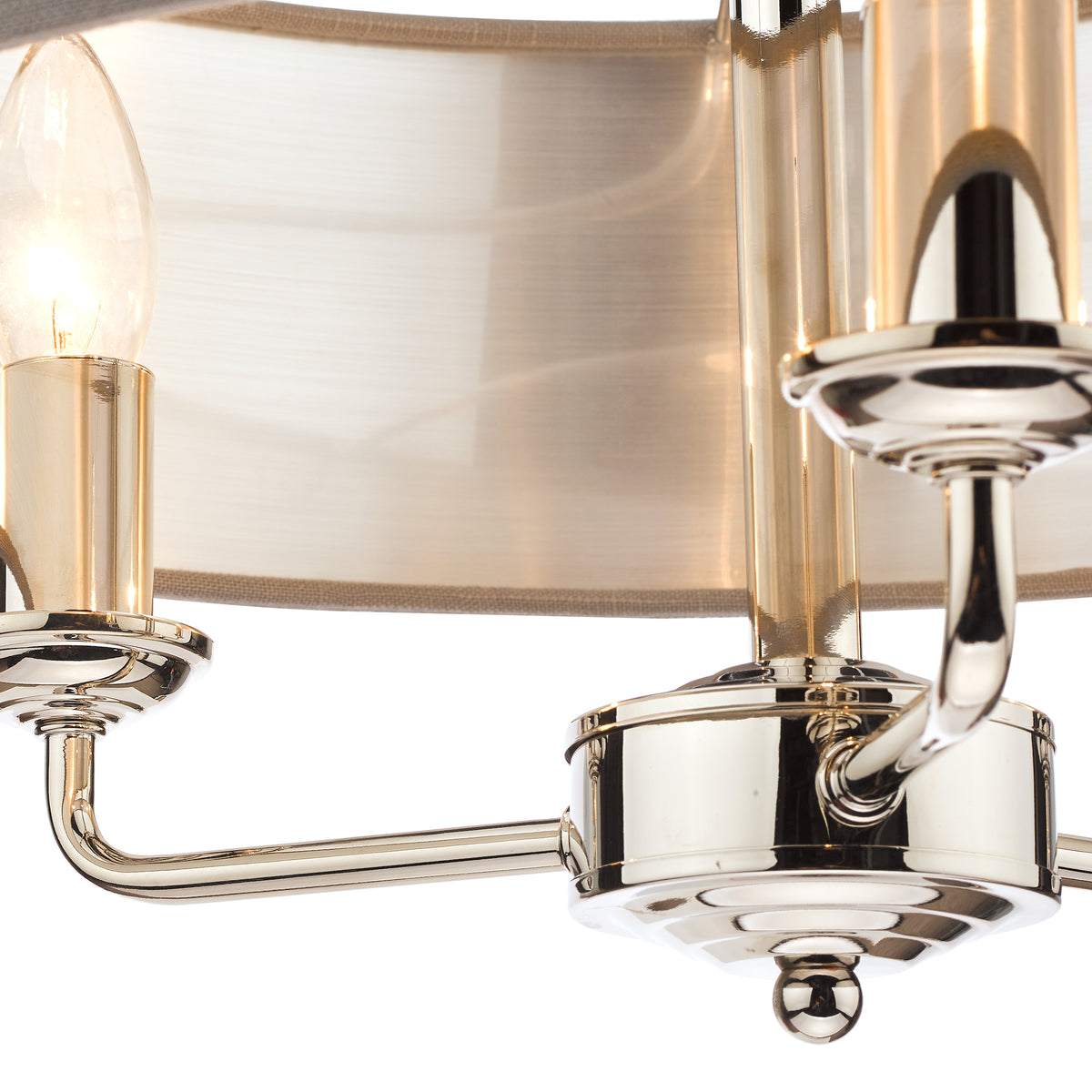 Laura Ashley LA3688867-Q Sorrento 3 Light Pendant Polished Nickel/Grey