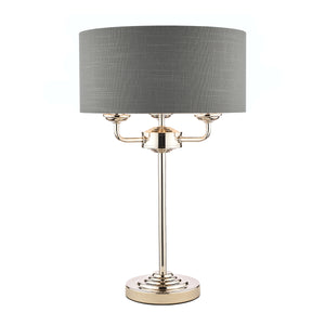 Laura Ashley LA3702786-Q Sorrento Table Lamp Polished Nickel/Grey