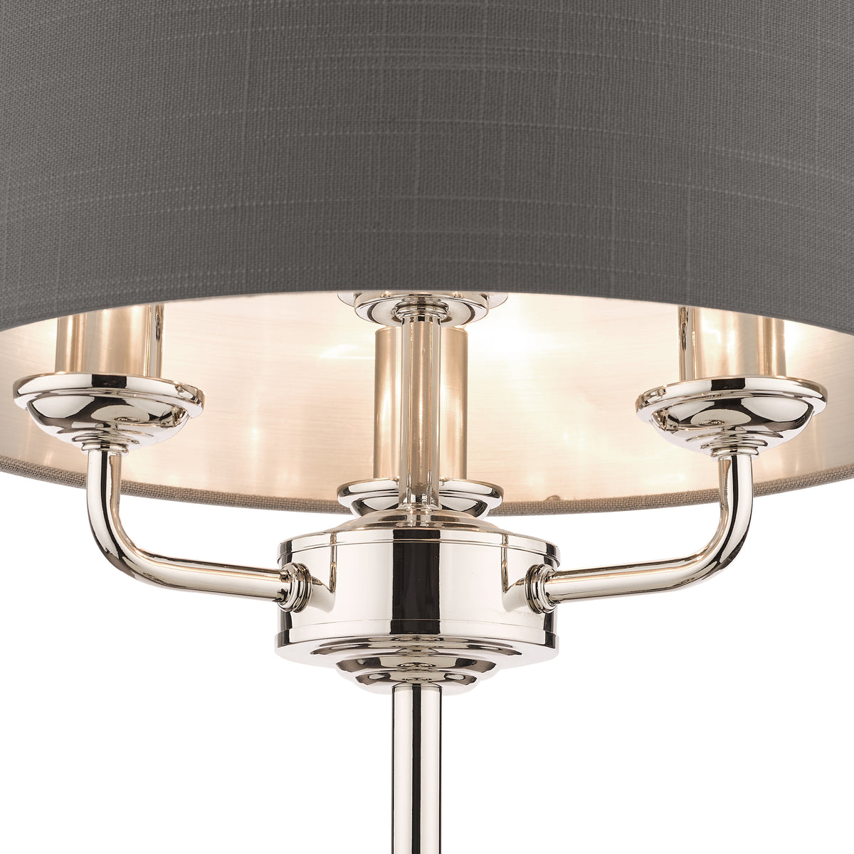 Laura Ashley LA3702786-Q Sorrento Table Lamp Polished Nickel/Grey