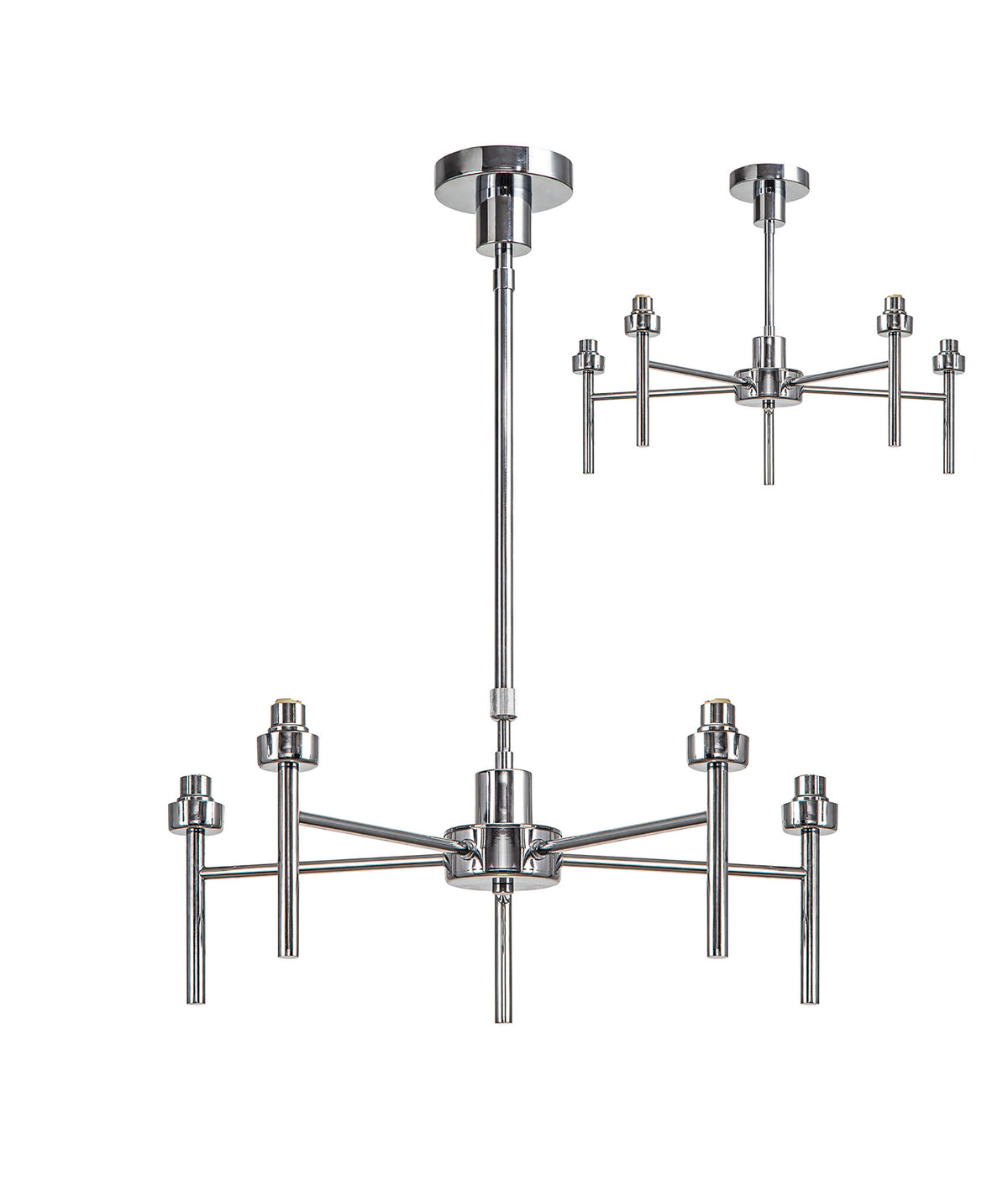 Em6 Light Spacek Polished Chrome 5 Light G9 Universal Telescopic/Semi Flush, EM6 ...