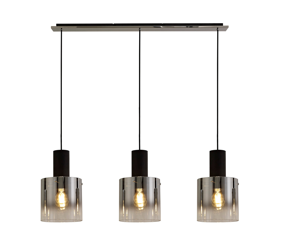 Valentino 3 Light Black Linear Pendant, EM0957-HSA