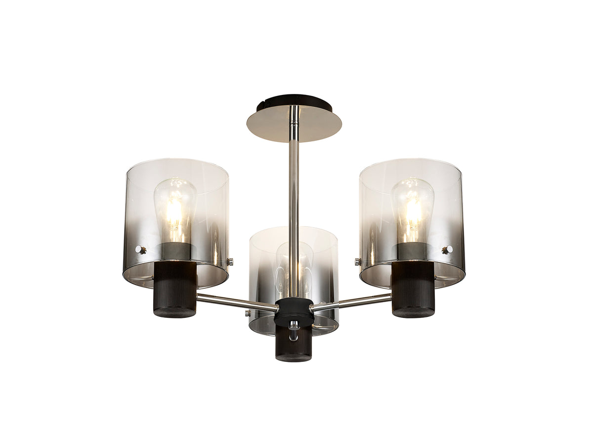 Valentino Black Semi Ceiling Light, EM1048-HSA