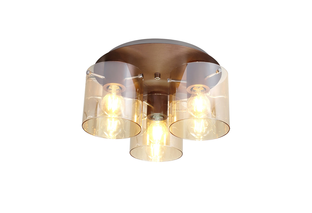 Valentino Round 3 Light Ceiling Flush, EM5628-HSA