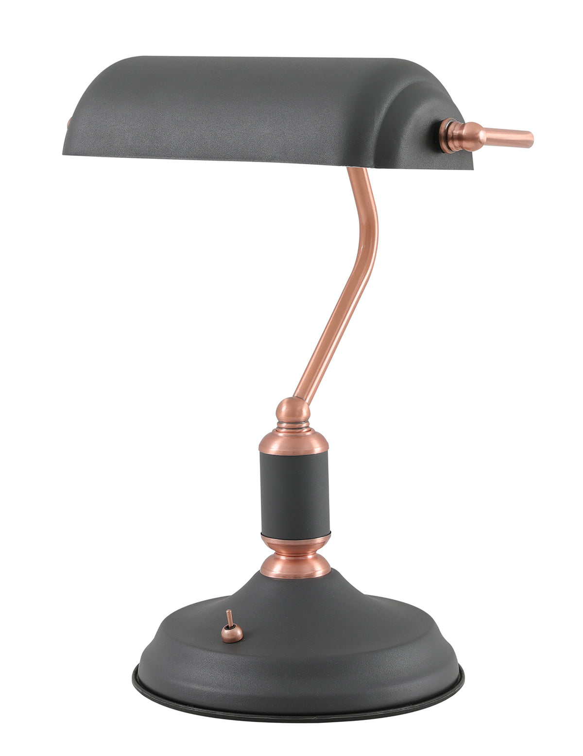 Warrick Table Lamp 1 Light With Toggle Switch, Graphite/Copper EM1007-HSA