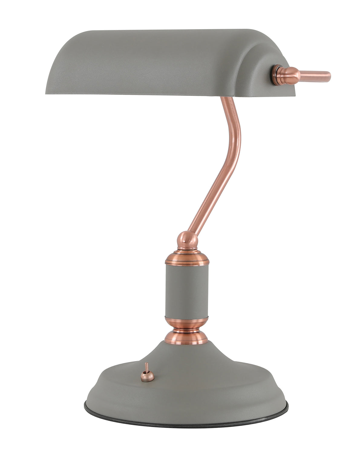 Warrick Table Lamp 1 Light With Toggle Switch, Sand Grey/Copper EM2007-HSA
